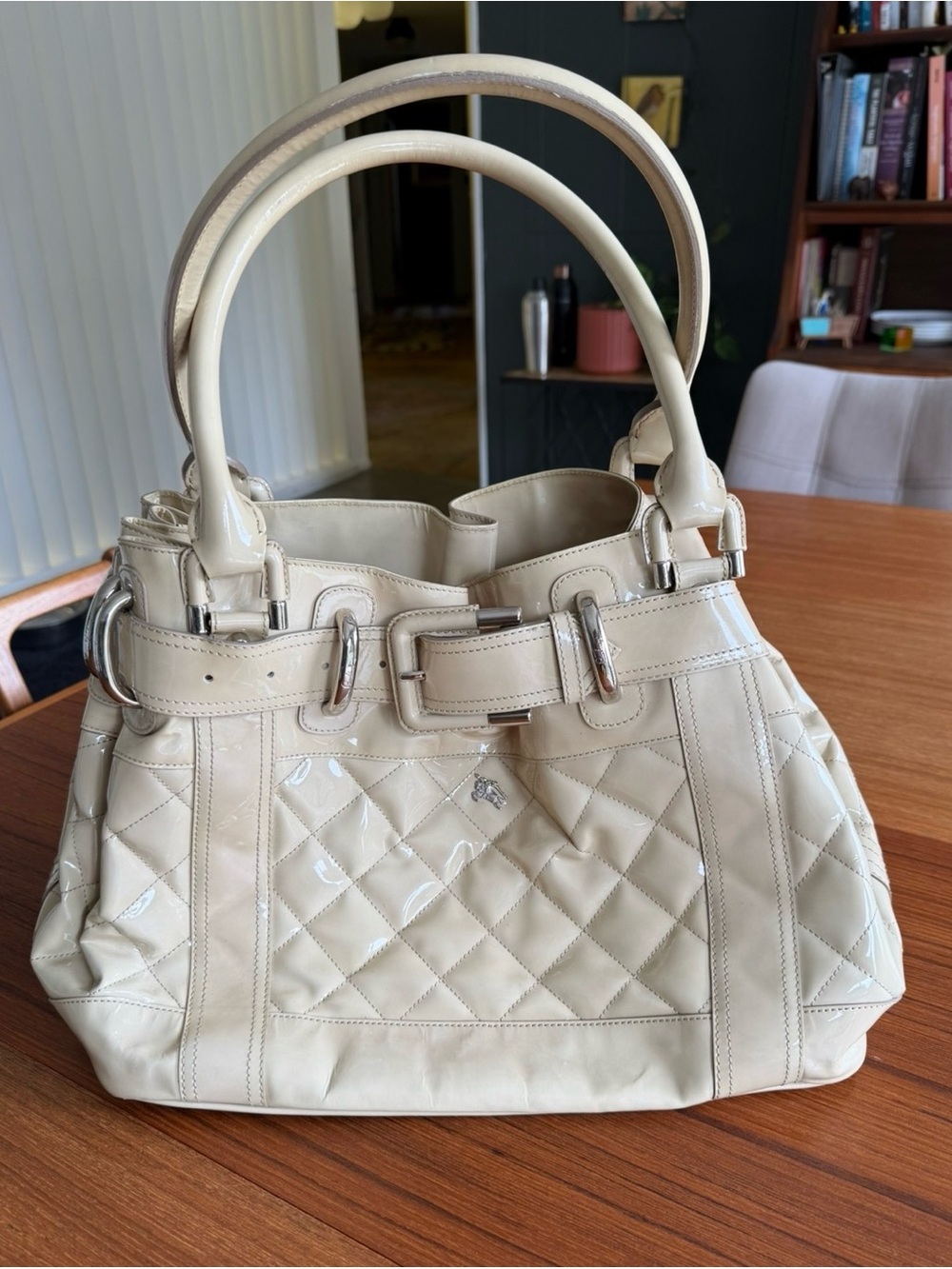 Burberry Classic Patent Leather Beaton Bag